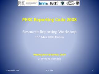 PERC Reporting Code 2008
