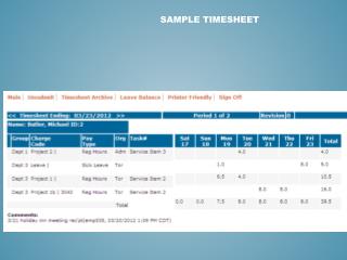 Sample Timesheet