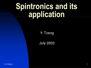 Spintronics and its application