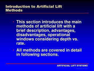 Introduction to Artificial Lift Methods