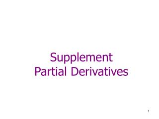 Supplement Partial Derivatives