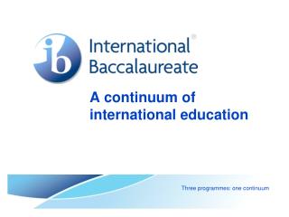 A continuum of international education