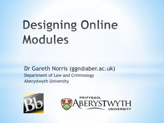 Designing Online Modules