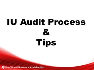 IU Audit Process &amp; Tips