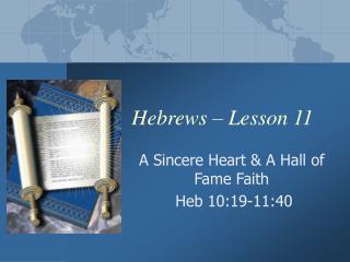 Hebrews – Lesson 11