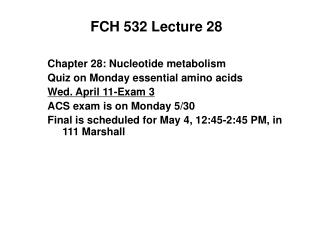 FCH 532 Lecture 28