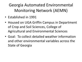 Georgia Automated Environmental Monitoring Network (AEMN)