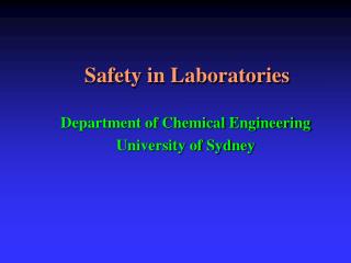 Safety in Laboratories