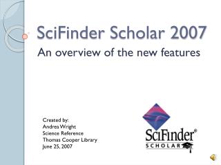 SciFinder Scholar 2007