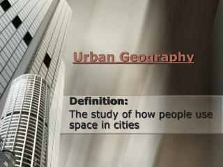 Urban Geography