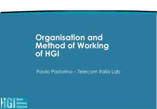 Organisation and Method of Working of HGI