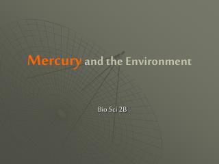 Mercury and the Environment