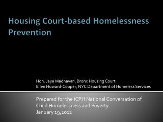 Housing Court-based Homelessness Prevention An Evaluation of NYC’s Housing Help Program