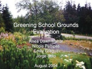 Greening School Grounds Evaluation