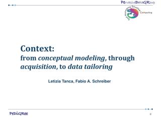 Context: from conceptual modeling , through acquisition , to data tailoring