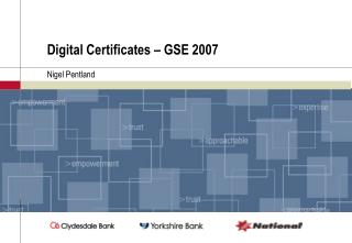 Digital Certificates – GSE 2007