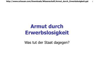 Armut durch Erwerbslosigkeit