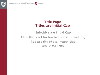 Title Page Titles are Initial Cap
