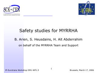 Safety studies for MYRRHA