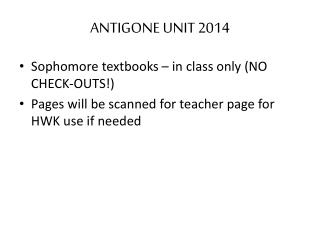 ANTIGONE UNIT 2014