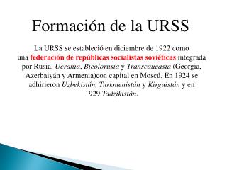 Formación de la URSS