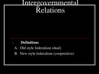 Intergovernmental Relations