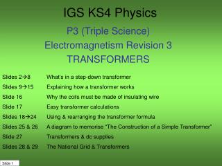 IGS KS4 Physics