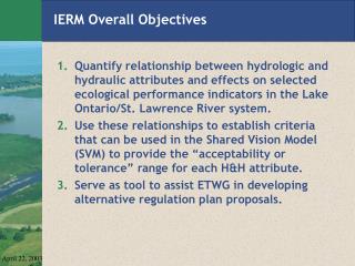 IERM Overall Objectives