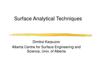 Surface Analytical Techniques