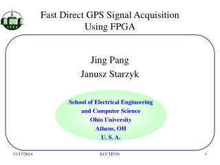 Fast Direct GPS Signal Acquisition Using FPGA