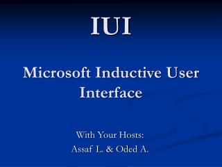IUI Microsoft Inductive User Interface