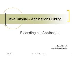 Java Tutorial – Application Building