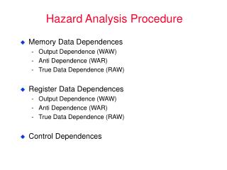 Hazard Analysis Procedure