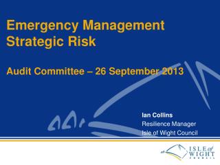 Emergency Management Strategic Risk Audit Committee – 26 September 2013