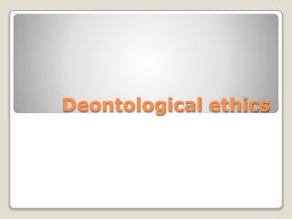 Deontological ethics
