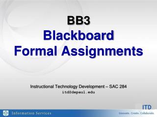 BB3 Blackboard Formal Assignments