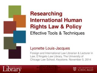 Researching International Human Rights Law &amp; Policy
