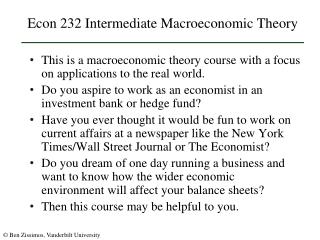 Econ 232 Intermediate Macroeconomic Theory