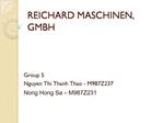 REICHARD MASCHINEN, GMBH