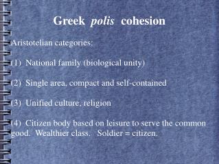 Greek polis cohesion