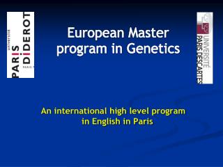 European Master program in Genetics