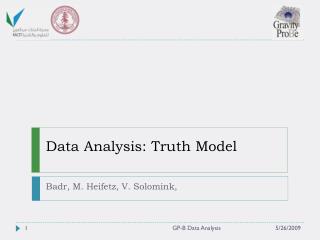 Data Analysis: Truth Model