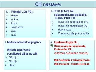 Cilj nastave :