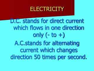 ELECTRICITY