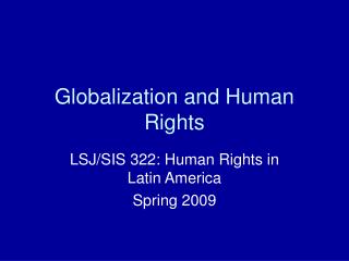 Globalization and Human Rights