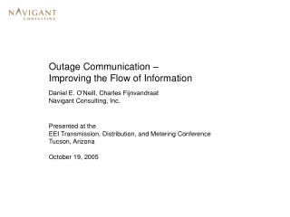 Outage Communication – Improving the Flow of Information