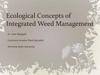 Ecological Concepts of Integrated Weed Management