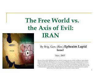 The Free World vs. the Axis of Evil: IRAN