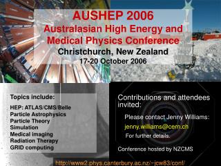 Topics include: HEP: ATLAS/CMS/Belle Particle Astrophysics Particle Theory Simulation