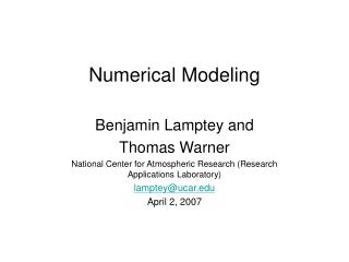 Numerical Modeling